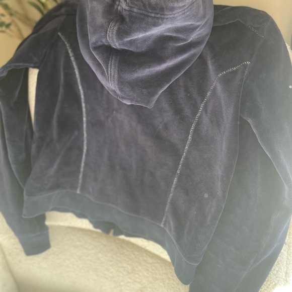 Y2K BOCA  2000 retro velour navy sweater - Picture 5 of 5